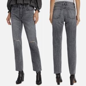 SLVRLAKE Hero Jeans Size 25 Midnight Rider NEW Distress High Rise Fray Straight